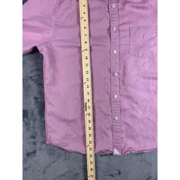 UNTUCKit Shirt Mens Medium Pink Linen Blend Long Sleeve Button Up Casual Pocket - Picture 5 of 5
